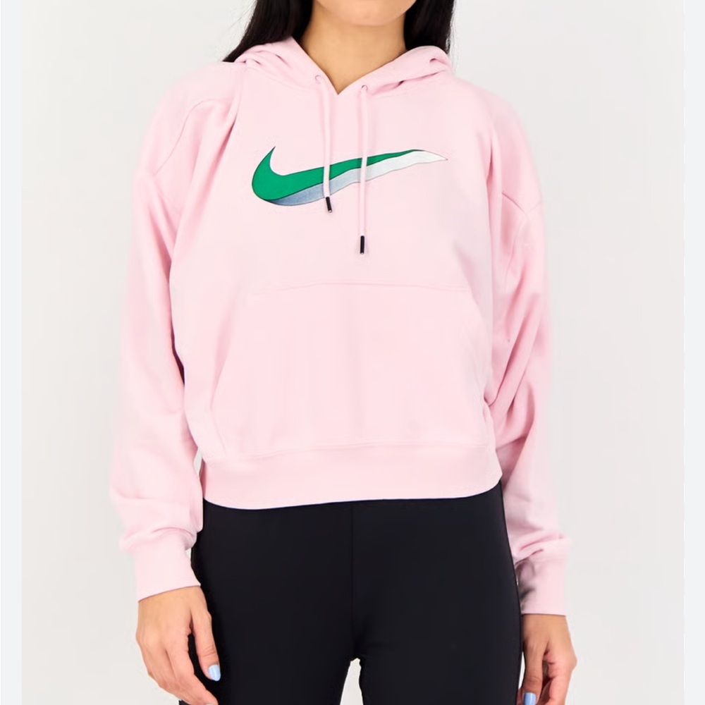 Nike Icon Clash Hoodie Pullover Loose Fit Pink Foam Green Logo Size M
